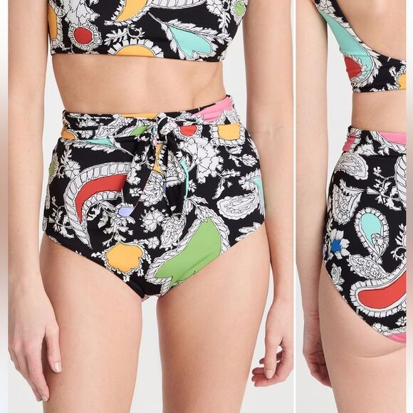 Mara Hoffman Women's Black Jay High Waisted Bottom Swimwear S - Picture 6 of 7